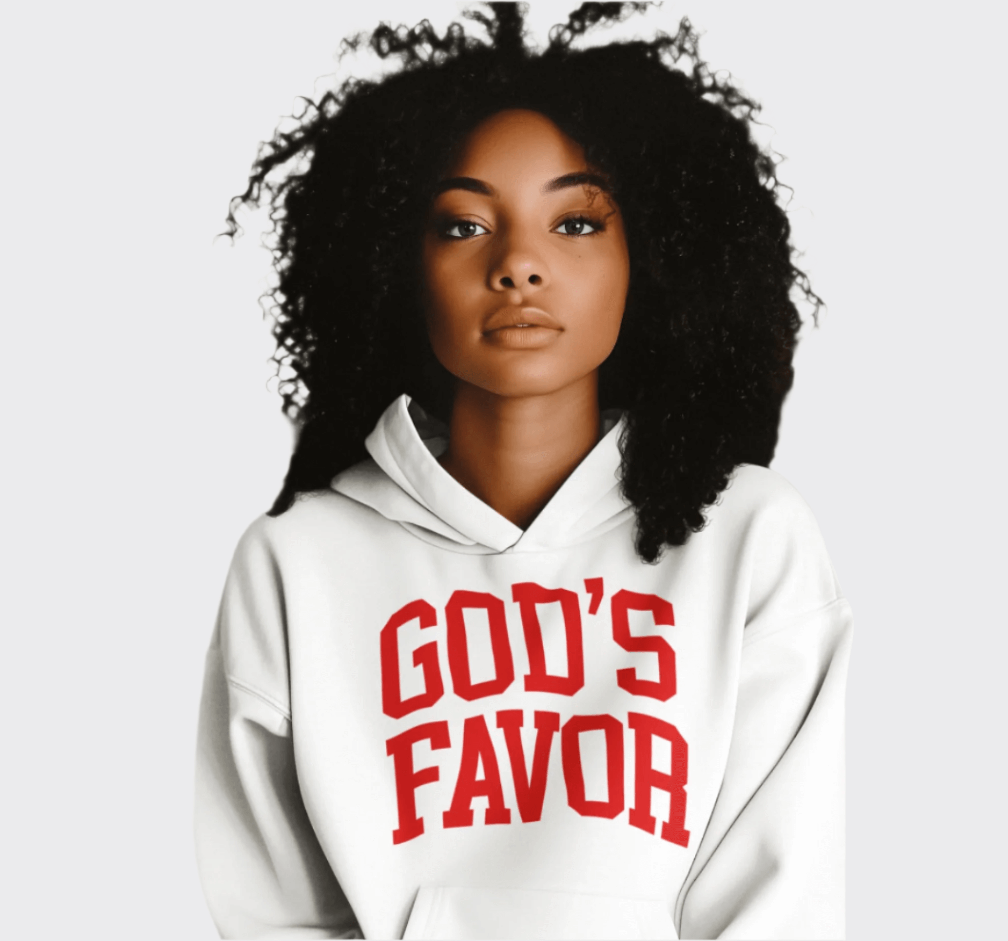 God’s Favor Hoodies White | Red lettering