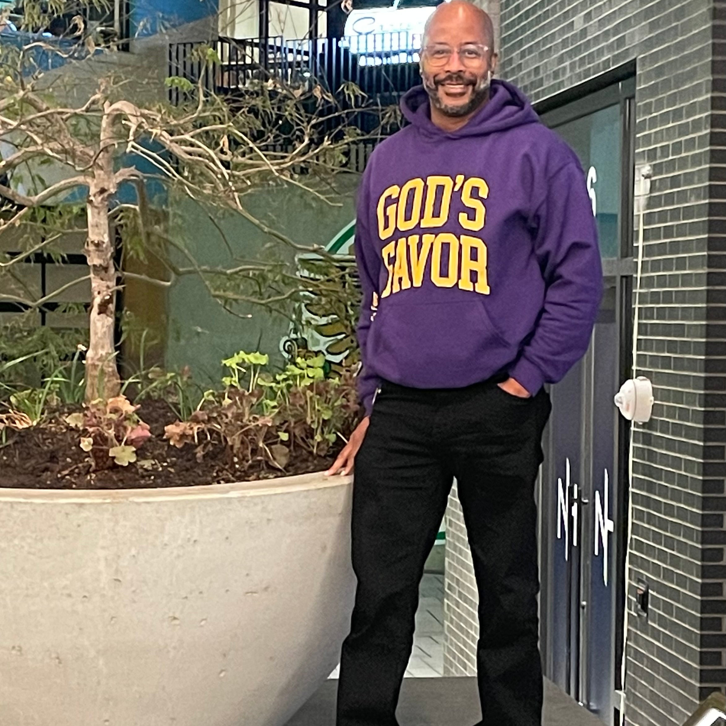 God’s Favor Hoodies Purple | Gold lettering