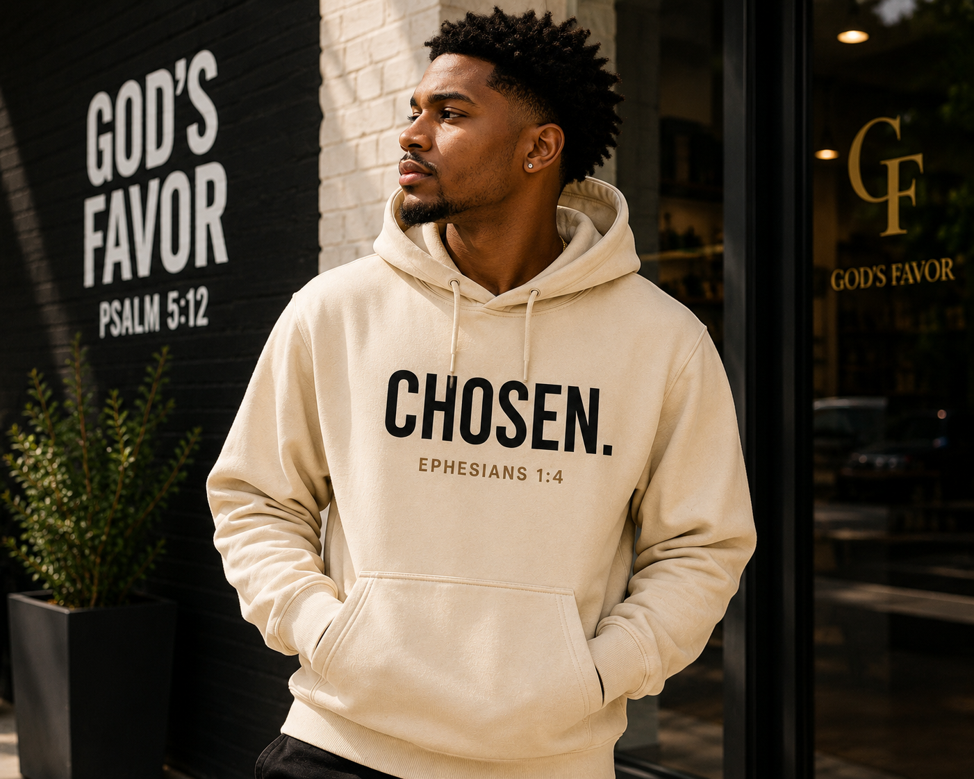 CHOSEN.™ Premium Hoodie – Cream Edition