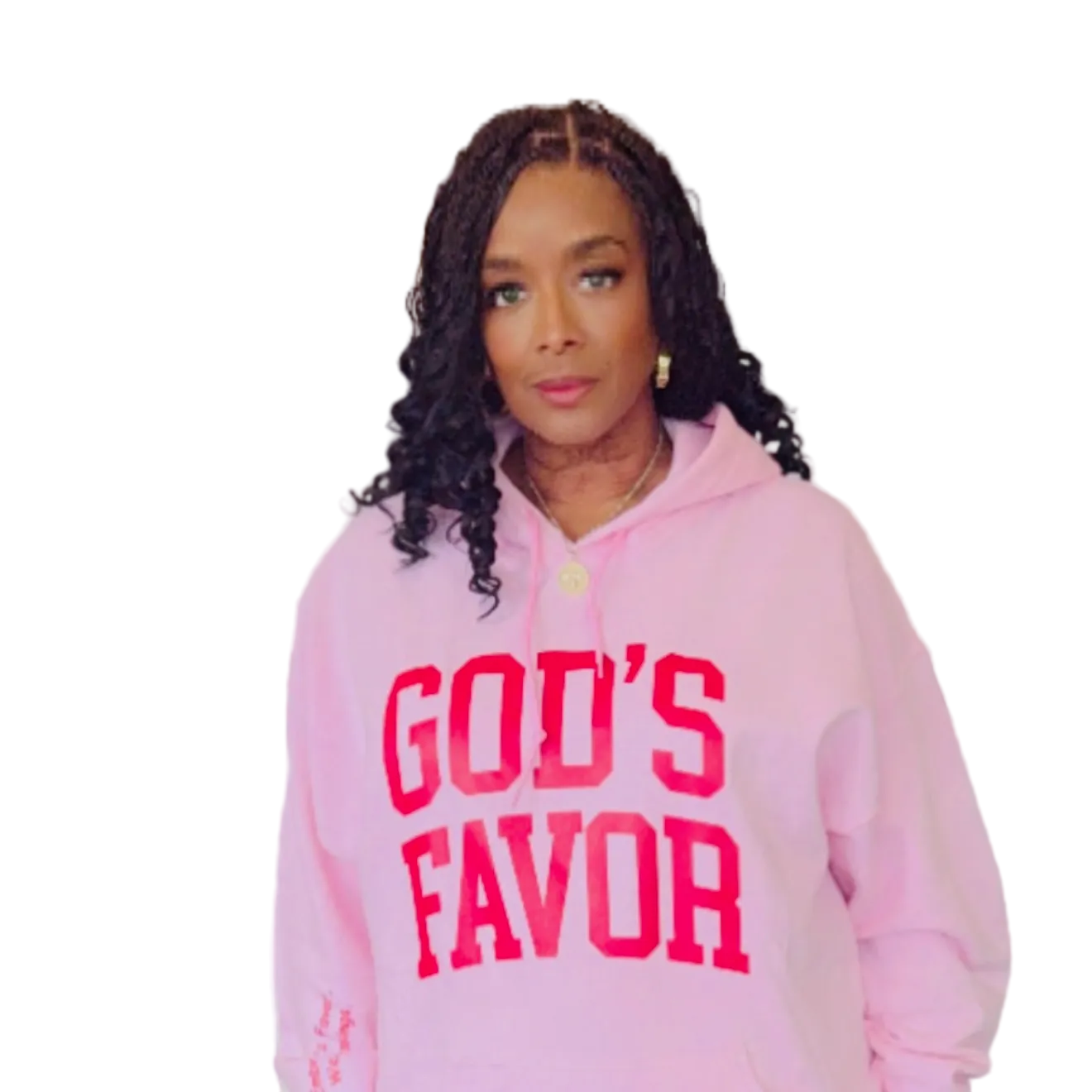 God’s Favor Hoodies Pink | Red lettering