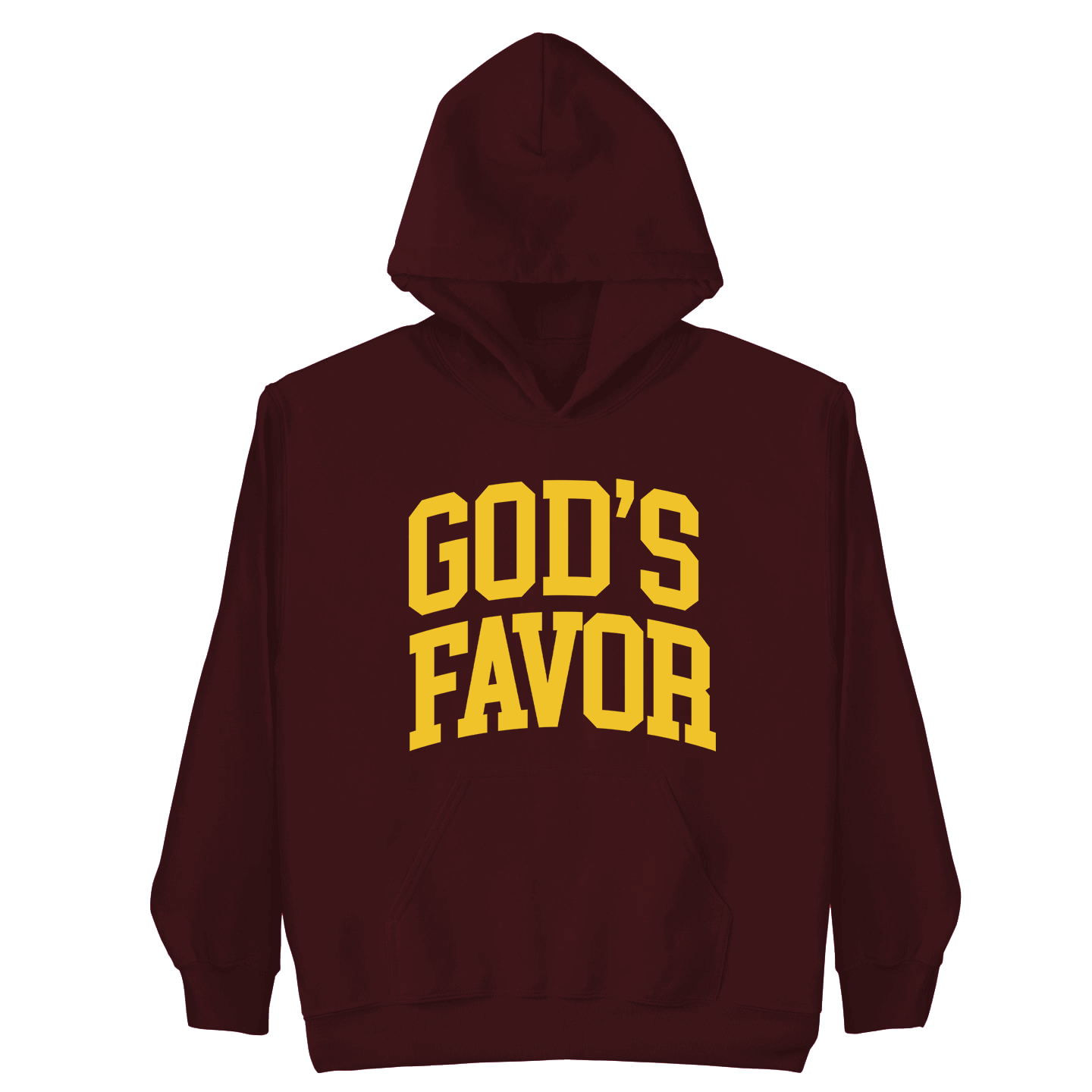 God’s Favor Hoodies Chocolate | Gold lettering