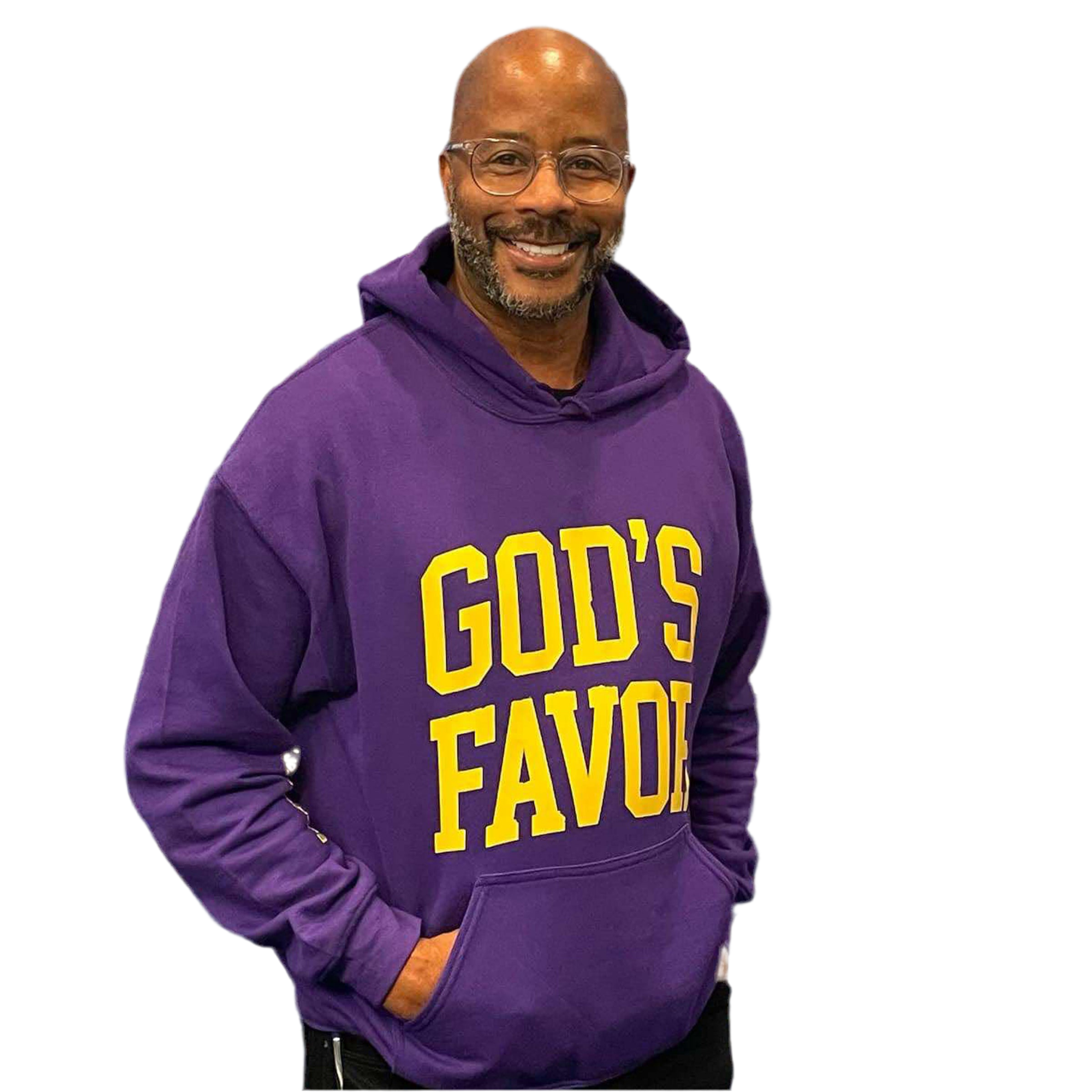 God’s Favor Hoodies Purple | Gold lettering