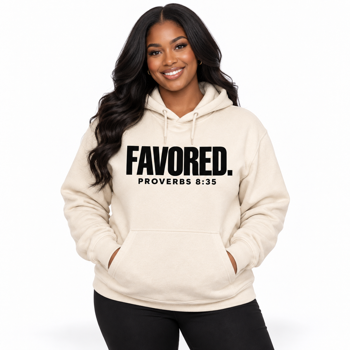 FAVORED.™ Proverbs 8:35 Premium Hoodie