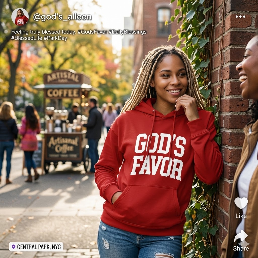 God’s Favor Hoodies  Red | White Lettering