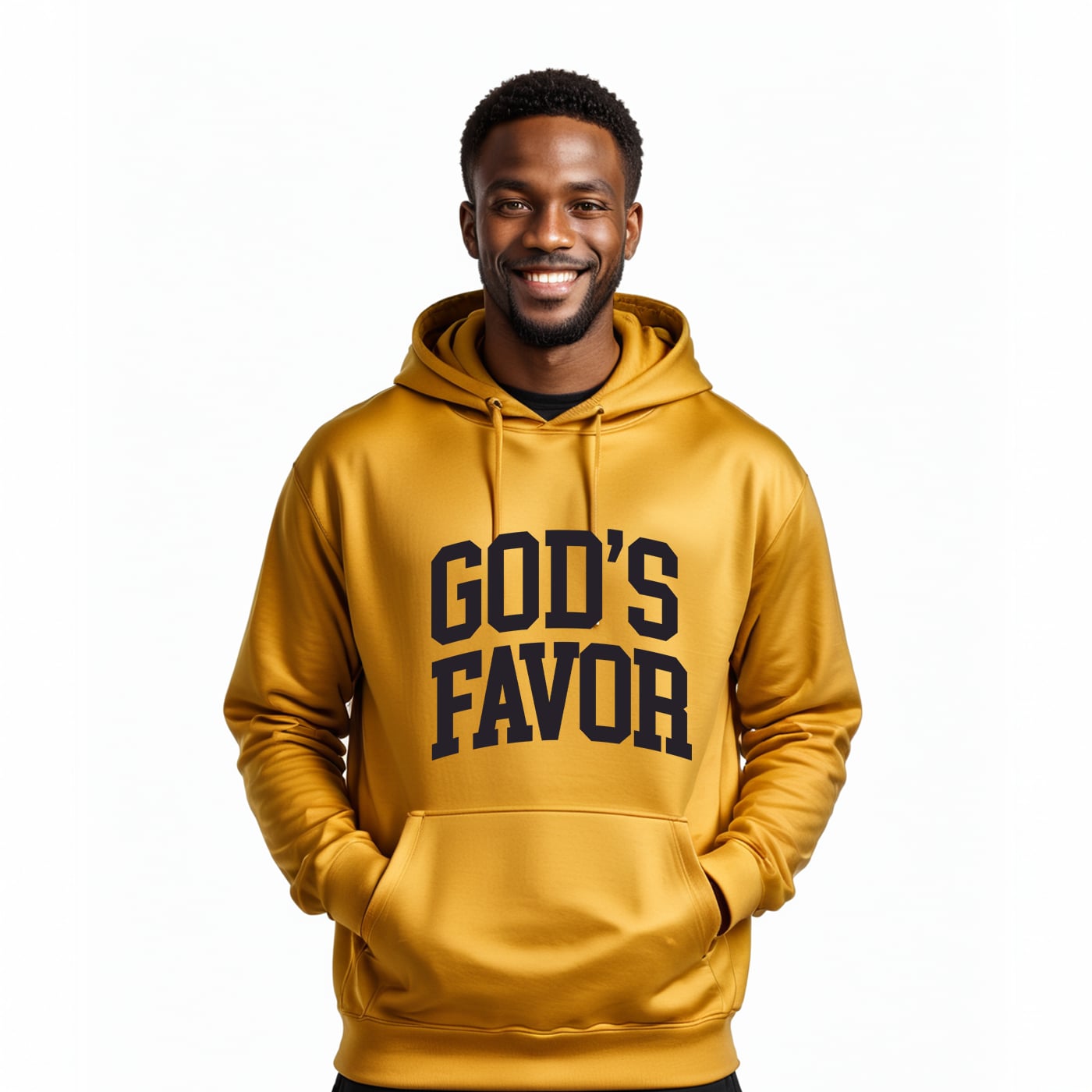 God’s Favor Hoodies Gold | Black lettering