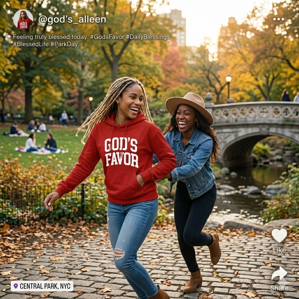 God’s Favor Hoodies  Red | White Lettering
