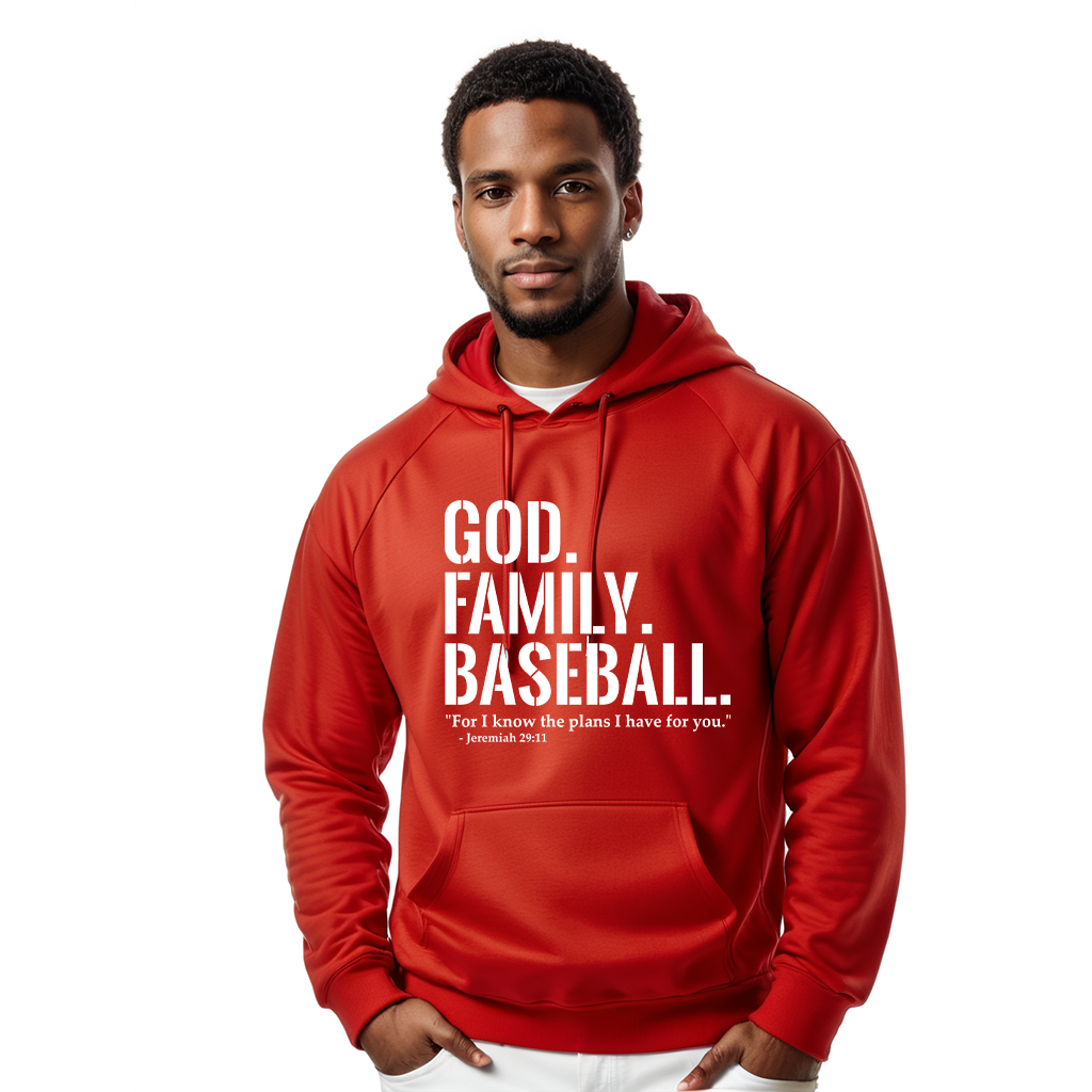 God. Family.  Baseball Hoodie (Youth Collection)