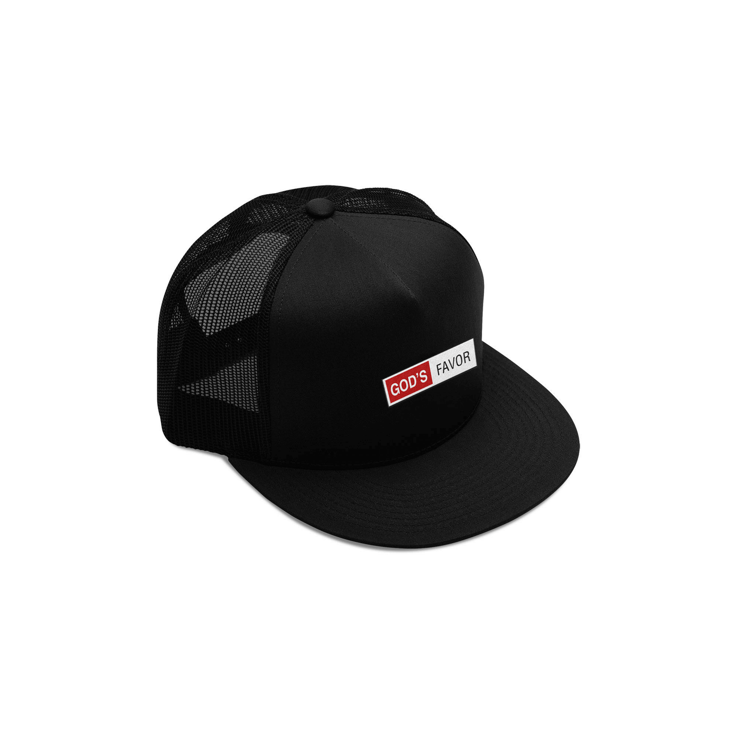 black trucker hat