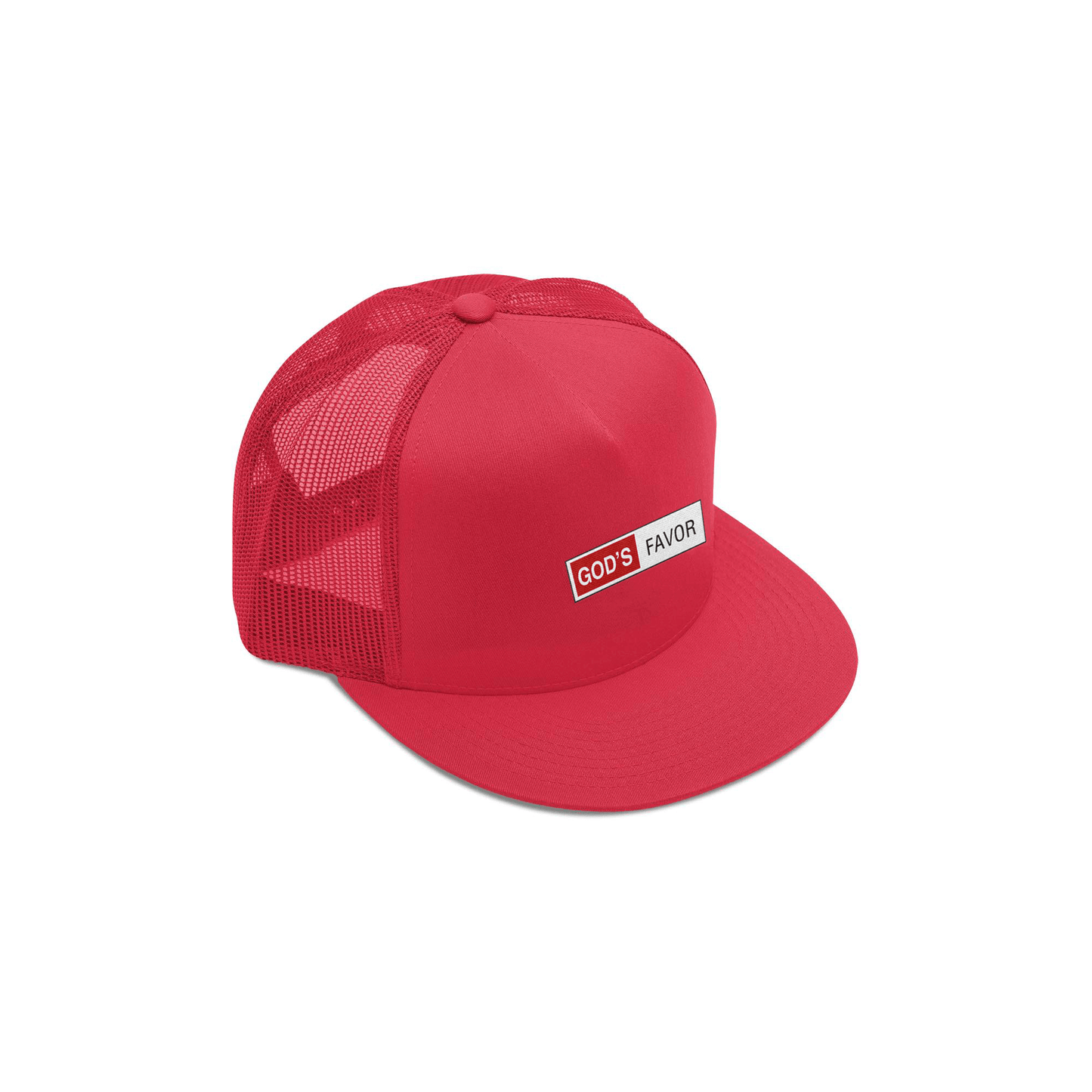 red trucker hat