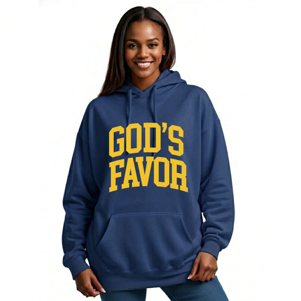 God’s Favor Hoodies Royal Blue | Gold lettering