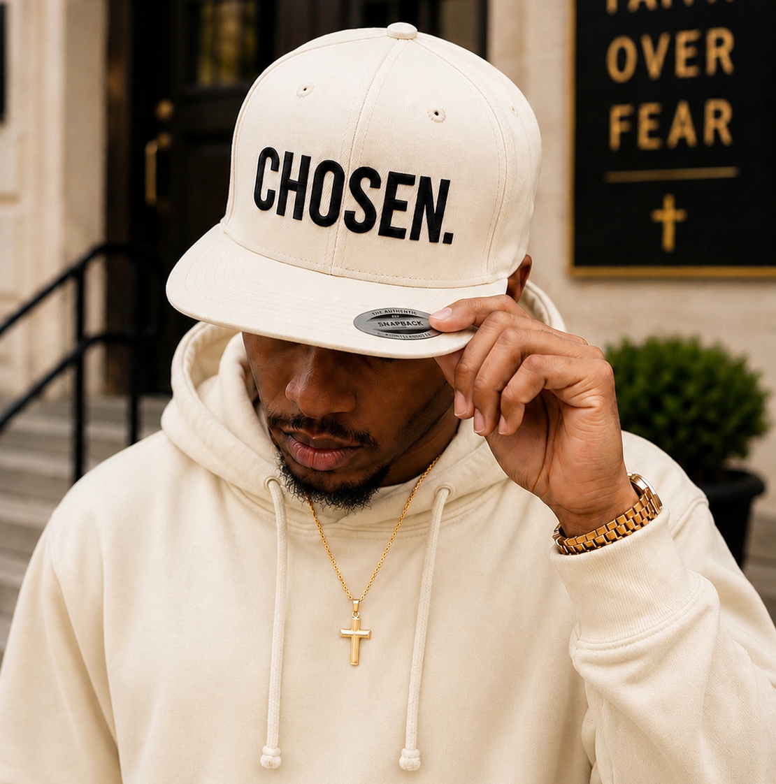 CHOSEN.™ Premium Hat – Cream Edition