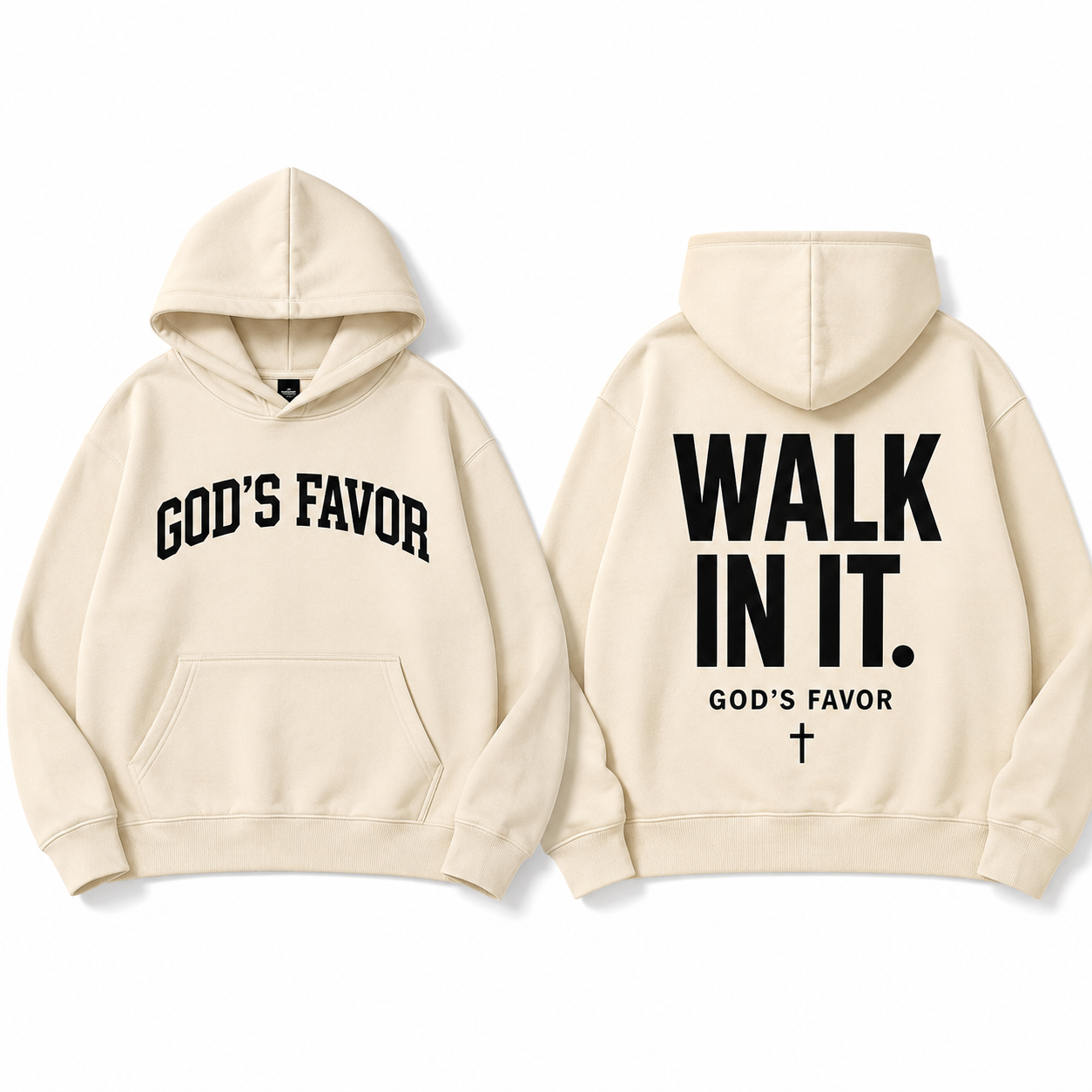 God’s Favor Premium Hoodie – Cream Edition