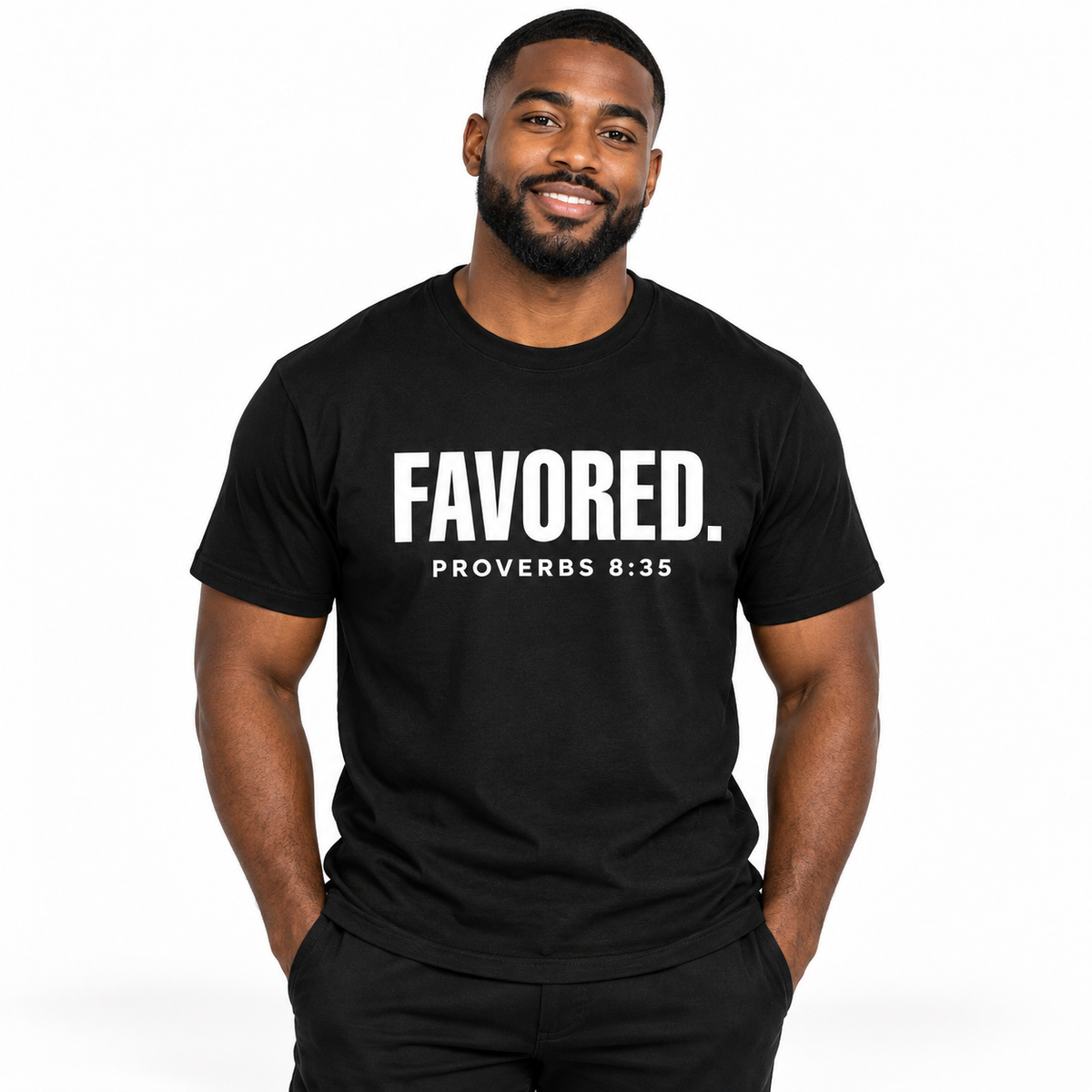 FAVORED.™ Proverbs 8:35 Premium Tee